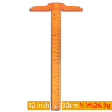 Maxbell Transparent inch Metric T-Square Plastic General Layout Work orange yellow