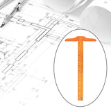 Maxbell Transparent inch Metric T-Square Plastic General Layout Work orange yellow
