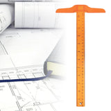 Maxbell Transparent inch Metric T-Square Plastic General Layout Work orange yellow