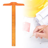 Maxbell Transparent inch Metric T-Square Plastic General Layout Work orange yellow