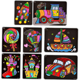 Maxbell Art Craft Transfer Cartoon Paint Creative Learning Drawing Transportation