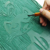 Maxbell 5Pcs Carving Rubber Plate Printmaking Stamp Carving Sheet Artwork Making