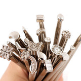 Maxbell 20PCS Leather Tools Working Saddle Making Set Carving Craft Stamp Punch Tool White