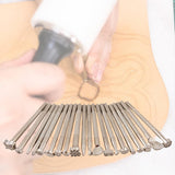 Maxbell 20PCS Leather Tools Working Saddle Making Set Carving Craft Stamp Punch Tool White