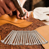 Maxbell 20PCS Leather Tools Working Saddle Making Set Carving Craft Stamp Punch Tool White