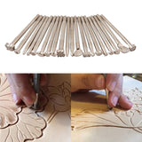 Maxbell 20PCS Leather Tools Working Saddle Making Set Carving Craft Stamp Punch Tool White