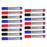 Maxbell 15 Pcs/Pack White Board Markers Pen Erasable 3 Colors Water-Based for Office