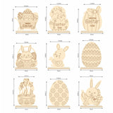 Maxbell 9 Pieces Wooden Slices Easter Art Wood Chips Ornaments for Adults Gifts