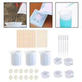 Maxbell DIY Silicone Mixing Measuring Cups UV Resin Mold DIY Casting Jewelry Tool 43PCS