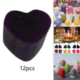 Maxbell 12x Heart Shaped Candle Wax Dyes Soy Wax for Candle Handmade Supplies Purple
