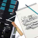 Maxbell 12x Sketching Drawing Set Charcoal Pencils Art Tools Graphite Eraser Kids