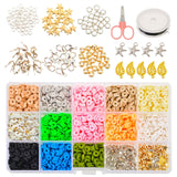 Maxbell Clay Beads Jewelry Making Kit Necklace Multicolor Scissors Organizer Box