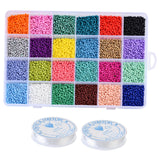 Maxbell 9600Pcs 2mm Seed Beads DIY Jewelry Making Kit Small Choker Assorted Kit Arts