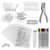 Maxbell Heat Shrink Plastic Sheets Set Shrinky Film for Keychain 192 Pieces