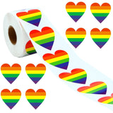 Maxbell 500x/Roll Rainbow Heart Sticker Valentine'S Day Sealing Labels Self Adhesive