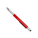 Maxbell Screen Tool Stylus Pen With Spirit Level Multitool Ruler Screwdriver 6 in1 Red