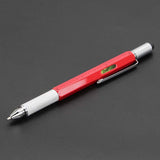Maxbell Screen Tool Stylus Pen With Spirit Level Multitool Ruler Screwdriver 6 in1 Red