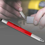 Maxbell Screen Tool Stylus Pen With Spirit Level Multitool Ruler Screwdriver 6 in1 Red