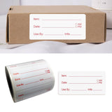 Maxbell 500 Pieces Food Storage Labels Adhesive Leaves No Residue 50x25mm Red font