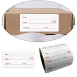 Maxbell 500 Pieces Food Storage Labels Adhesive Leaves No Residue 50x25mm Red font