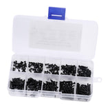 Maxbell 250 Pieces M2 Self Tapping Screw DIY Drilling Screws Assortment Kit Black