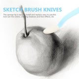 Maxbell Art Sketch Wipe Knife 10 Sponge Heads Wipe Pen Student Sketch Tool