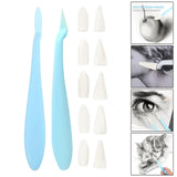 Maxbell Art Sketch Wipe Knife 10 Sponge Heads Wipe Pen Student Sketch Tool