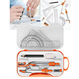 Maxbell Math Geometry Kit Compass Set Protractor Triangle Ruler School Teachers Orange