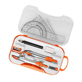 Maxbell Math Geometry Kit Compass Set Protractor Triangle Ruler School Teachers Orange