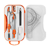 Maxbell Math Geometry Kit Compass Set Protractor Triangle Ruler School Teachers Orange