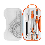 Maxbell Math Geometry Kit Compass Set Protractor Triangle Ruler School Teachers Orange