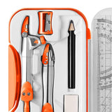 Maxbell Math Geometry Kit Compass Set Protractor Triangle Ruler School Teachers Orange