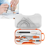 Maxbell Math Geometry Kit Compass Set Protractor Triangle Ruler School Teachers Orange