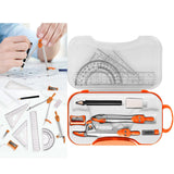 Maxbell Math Geometry Kit Compass Set Protractor Triangle Ruler School Teachers Orange