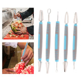 Maxbell Carving Knife Set Vegetable Fruit Sharp Modeling Sculpturing Corer Poke blue