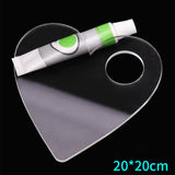 Maxbell Transparent Mixing Palette Pallet Holder Tray for DIY Watercolor Painting Heart 20cmx20cm