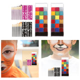 Maxbell 20 Colors Face and Body Paint Washable for Costume Body Art Adults Rose red stencils
