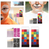 Maxbell 20 Colors Face and Body Paint Washable for Costume Body Art Adults Rose red stencils