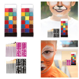 Maxbell 20 Colors Face and Body Paint Washable for Costume Body Art Adults Rose red stencils
