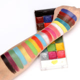 Maxbell 20 Colors Face and Body Paint Washable for Costume Body Art Adults Rose red stencils