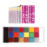 Maxbell 20 Colors Face and Body Paint Washable for Costume Body Art Adults Rose red stencils