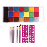 Maxbell 20 Colors Face and Body Paint Washable for Costume Body Art Adults Rose red stencils