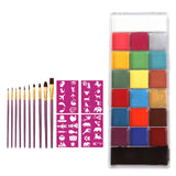 Maxbell 20 Colors Face and Body Paint Washable for Costume Body Art Adults Rose red stencils