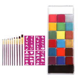 Maxbell 20 Colors Face and Body Paint Washable for Costume Body Art Adults Rose red stencils