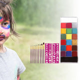 Maxbell 20 Colors Face and Body Paint Washable for Costume Body Art Adults Rose red stencils