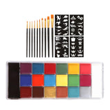 Maxbell 20 Colors Face and Body Paint Washable for Costume Body Art Adults Black stencils