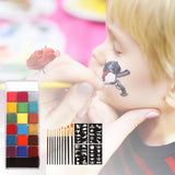 Maxbell 20 Colors Face and Body Paint Washable for Costume Body Art Adults Black stencils