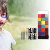 Maxbell 20 Colors Face and Body Paint Washable for Costume Body Art Adults Black stencils