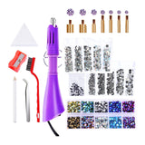 Maxbell Professional Hot Fix Rhinestones Set DIY Crafts for Purse Jewelry Decoration