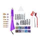 Maxbell Professional Hot Fix Rhinestones Set DIY Crafts for Purse Jewelry Decoration